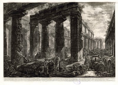 Compare the First State of This Representation with the View of the Temple from a Slightly Higher Position, with Different Figures and an Empty Banner, Signed Only at the Bottom Right. Ficacci, L. Giovanni Battista Piranesi. The Complete by Giovanni Battista Piranesi